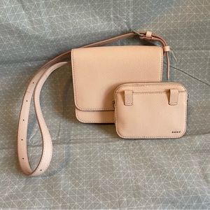AWAY The Two-Way Crossbody in Pink Leather